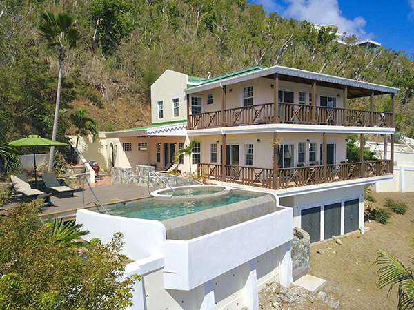 pool behind retaining wall